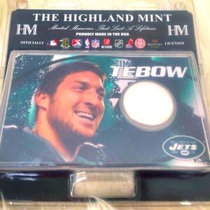 Tim Tebow NY Jets Highland Mint Medallion/Coin with stand for display